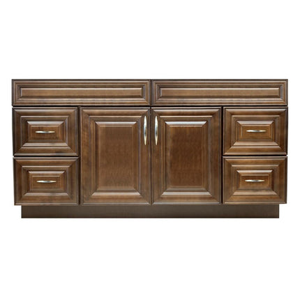 72" Solid Wood Single Sink Bathroom Vanity with Quartz Top & Sink, VSD72D - Crown Home Canada