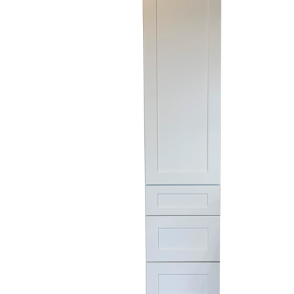 18 Inch Solid Wood Bathroom Linen Tower LC188421-WHS - RenoShop