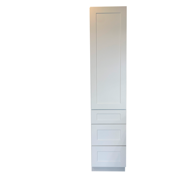 18 Inch Solid Wood Bathroom Linen Tower LC188421-WHS - RenoShop