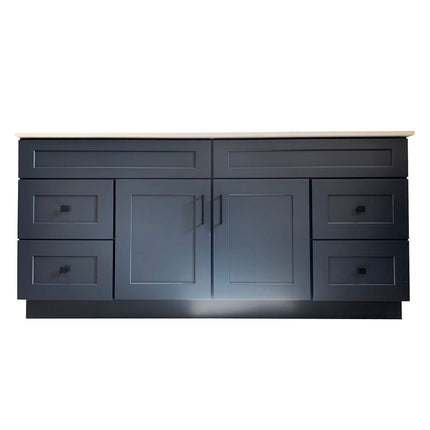 72" Solid Wood Single Sink Bathroom Vanity with Quartz Top & Sink, VSD72D - RenoShop