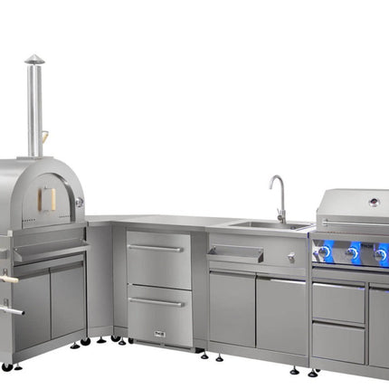 Wood Fired Stainless Steel Outdoor Pizza Oven with Cabinet MK07SS304 - RenoShop