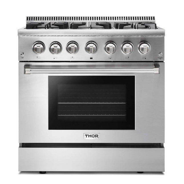 36" Professional Stainless Steel Dual Fuel Range HRD3606U - RenoShop