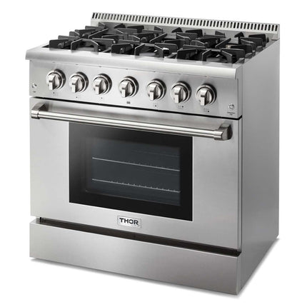 36" Professional Stainless Steel Dual Fuel Range HRD3606U - RenoShop