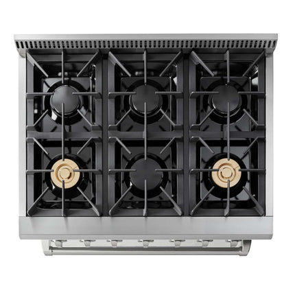 36" Stainless Steel Professional Gas Range HRG3618U - RenoShop