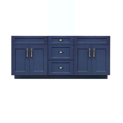 72" Solid Wood Double Sink Bathroom Vanity with Quartz Top & Sink VSD72DD - Crown Home Canada
