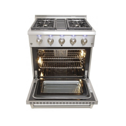 30" Crown Professional Stainless Steel Dual Fuel Gas Range ARD3001 - Crown Home Canada