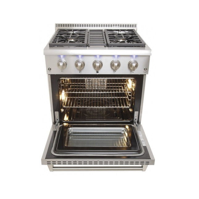 30" Crown Professional Stainless Steel Dual Fuel Gas Range ARD3001 - Crown Home Canada