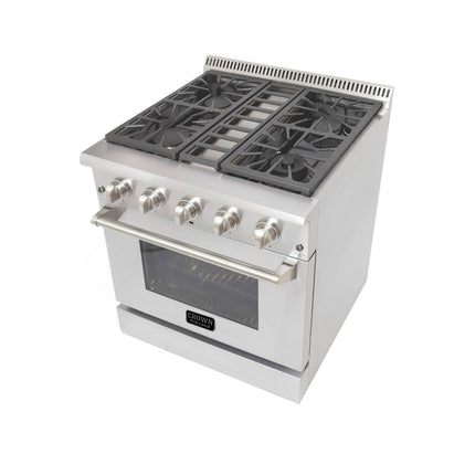 30" Crown Professional Stainless Steel Dual Fuel Gas Range ARD3001 - Crown Home Canada