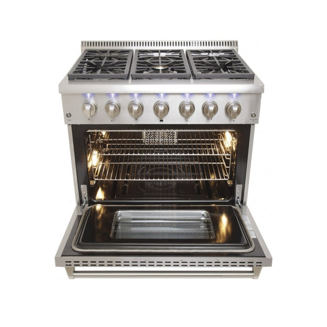 36" Crown Professional Stainless Steel Dual Fuel Gas Range ARD3601 - Crown Home Canada