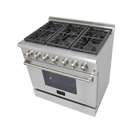 36" Crown Professional Stainless Steel Dual Fuel Gas Range ARD3601 - Crown Home Canada