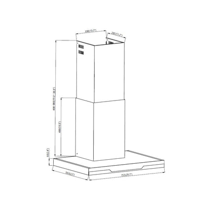 30" 850 CFM Black Stainless Steel Gesture Control Wall Mount Range Hood PRO-Z15BS - RenoShop