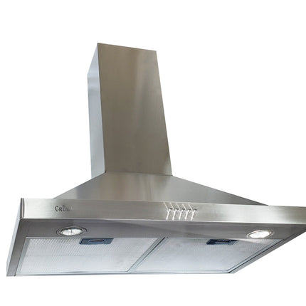 Crown EURO-B02/36 Euro Style 36" Stainless Steel Silver Wall Mount Range Hood - RenoShop