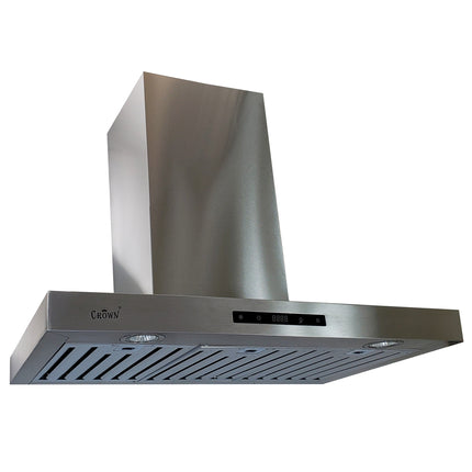 Crown PRO-Z01/I/36 Professional 36" Stainless Steel Silver Island Mount Range Hood - RenoShop